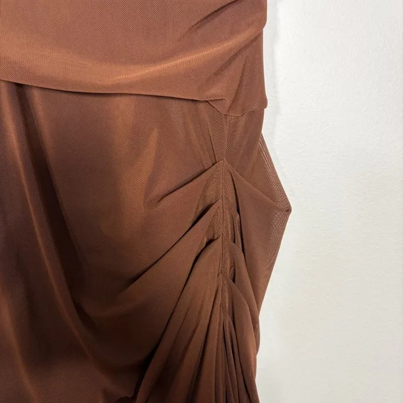 Elegant Chocolate Brown Strapless Corset Dress - Picture 5 of 10